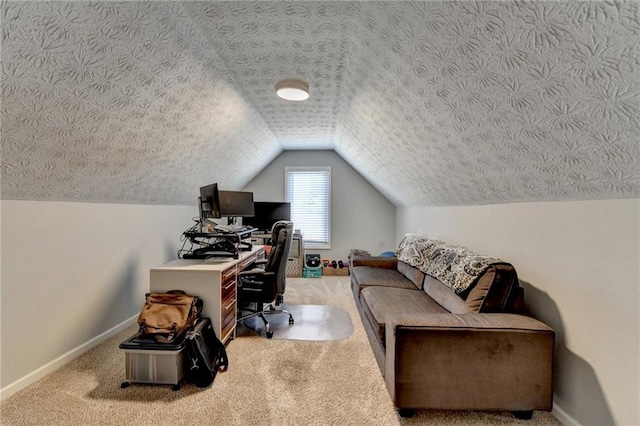 2467 Sky Valley Dr, Dacula, GA 30019 - office area with carpet and vaulted ceiling