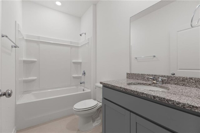 3011 Orwell Dr, Gainesville, GA 30507 - full bathroom featuring tile patterned floors, toilet, vanity, and shower / washtub combination
