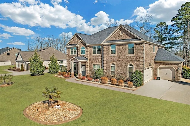 view of front of property featuring a front lawn