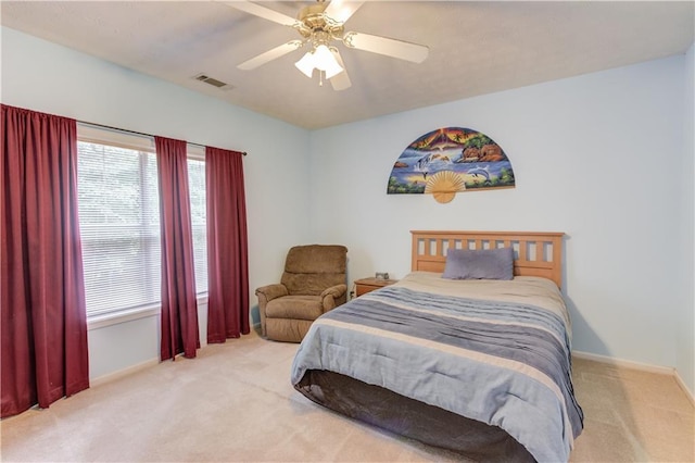 965 Under Ct, Sugar Hill, GA 30518 - bedroom with light colored carpet, baseboards, and ceiling fan