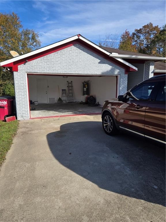 view of property exterior featuring a garage