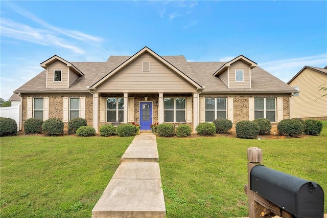 view of front of house with a front lawn