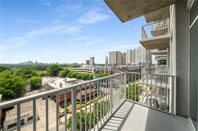 balcony with a view of city