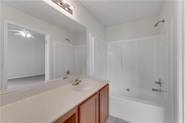 621 Kenridge Way Unit 0, Suwanee, GA 30024 - bathroom with shower / tub combination, vanity, and a ceiling fan