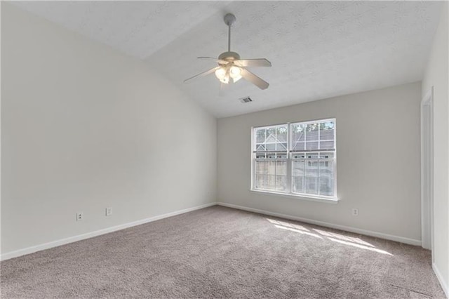 621 Kenridge Way Unit 0, Suwanee, GA 30024 - spare room featuring carpet flooring, a ceiling fan, lofted ceiling, and baseboards