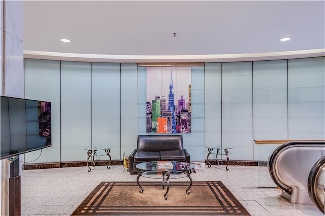 interior space featuring recessed lighting