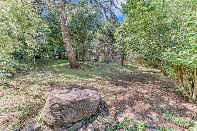 view of yard with fence