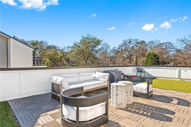 view of patio / terrace with an outdoor living space