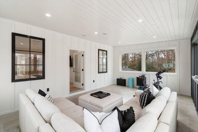 185 Pebble Trl, Alpharetta, GA 30009 - living area with a decorative wall, recessed lighting, and wood ceiling