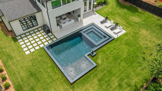 185 Pebble Trl, Alpharetta, GA 30009 - swimming pool with a patio and exterior kitchen