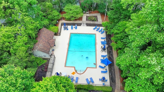 3650 Ashford Dunwoody Rd NE Unit 923, Atlanta, GA 30319 - view from above of property featuring a pool