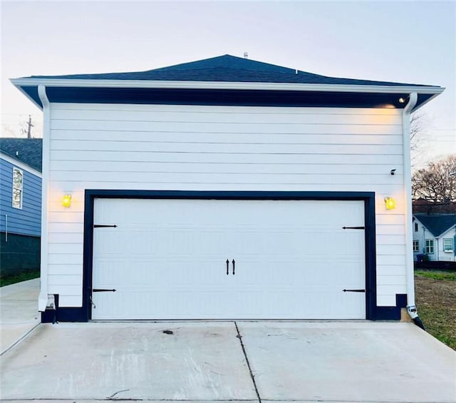 garage with driveway