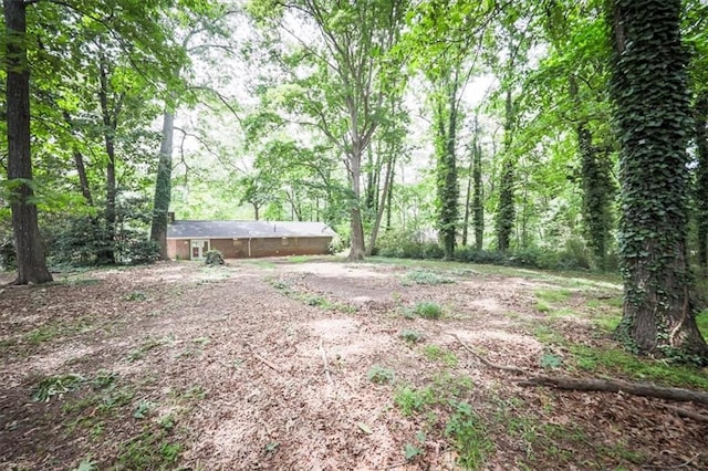 5666 Goldfield Dr, Acworth, GA 30102 - view of yard featuring a forest view