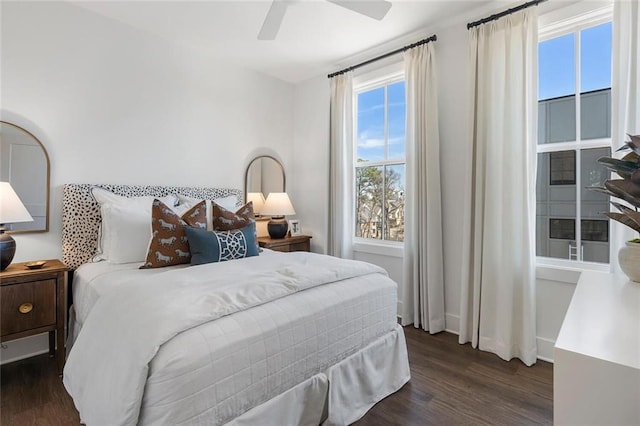 1408 Cozy Ct Unit 303, Atlanta, GA 30315 - bedroom with baseboards, ceiling fan, and wood finished floors
