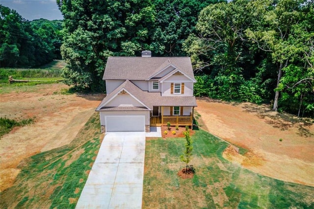 view of front of property with a porch