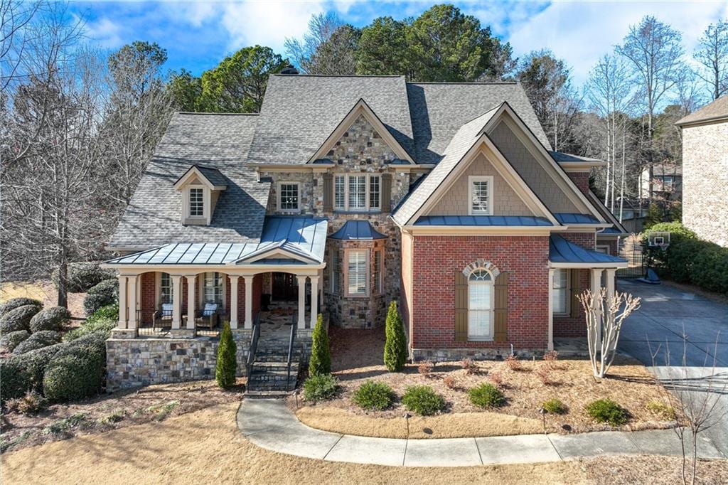 craftsman inspired home with covered porch