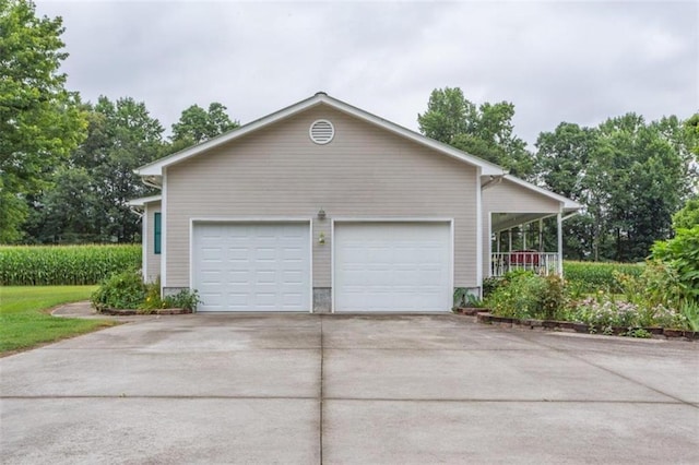 view of garage