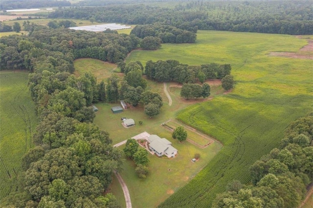 drone / aerial view with a rural view