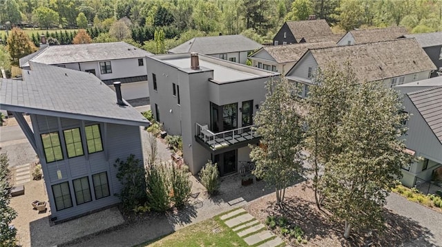 aerial view with a residential view
