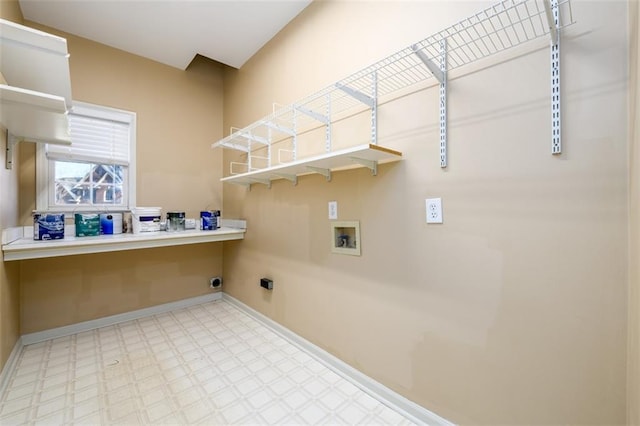 laundry area featuring washer hookup and hookup for an electric dryer