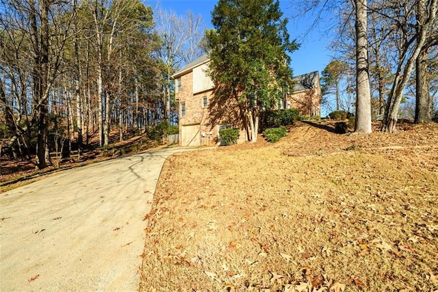 exterior space featuring a garage