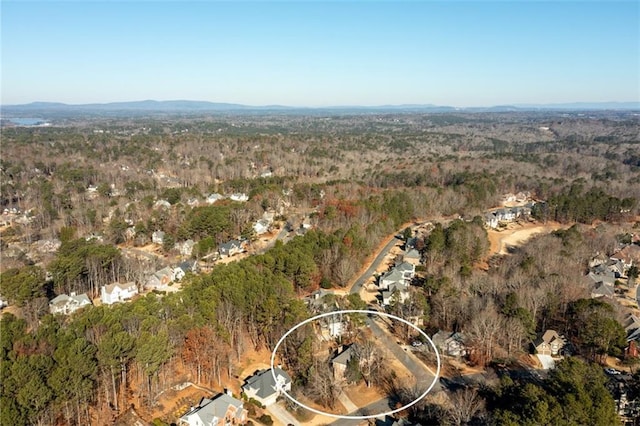 bird's eye view with a mountain view