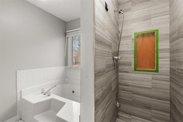 bathroom with plus walk in shower