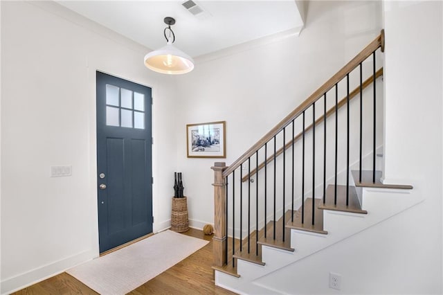 entrance foyer with wood-type flooring