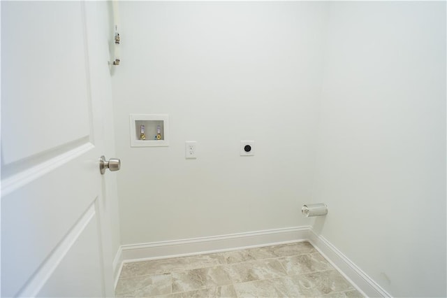 washroom featuring hookup for an electric dryer and hookup for a washing machine