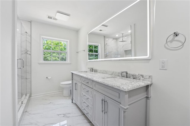 1978 Ethel Ln, Decatur, GA 30032 - full bath with marble finish flooring, a marble finish shower, and double vanity