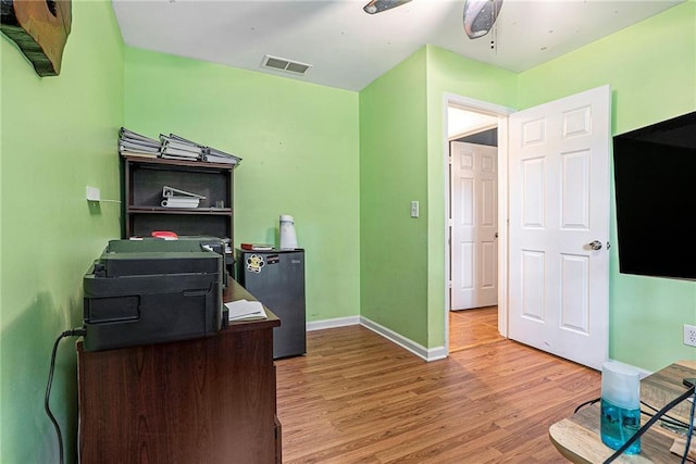 3392 Inns Brook Way, Snellville, GA 30039 - office area with wood finished floors, baseboards, and ceiling fan
