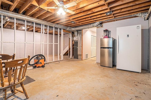 3392 Inns Brook Way, Snellville, GA 30039 - unfinished below grade area with freestanding refrigerator