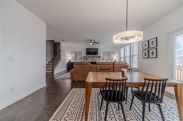 dining room featuring dark hardwood / wood-style flooring