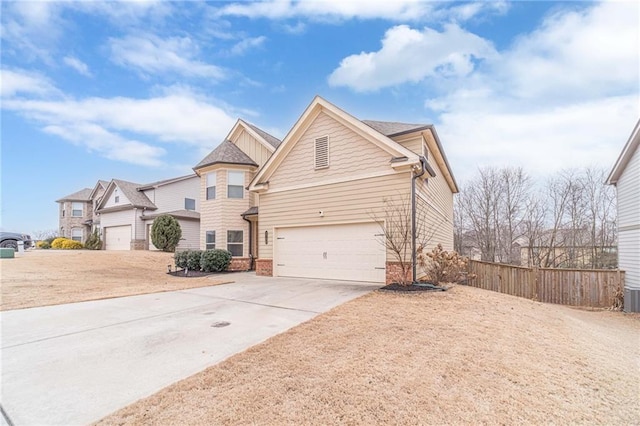 view of front of house with a garage