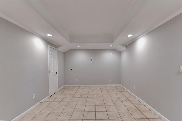 empty room with light tile patterned flooring