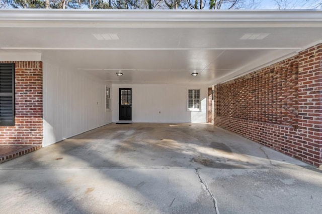 garage with a carport