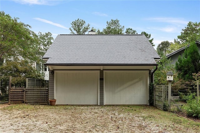 view of garage