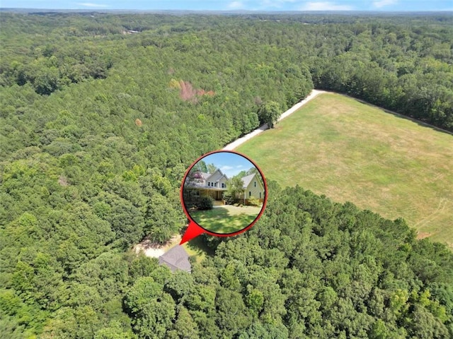 aerial view with a forest view
