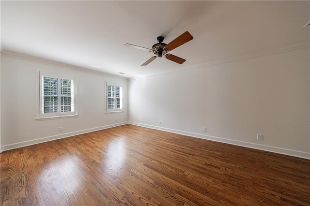 5004 Haralson Way SW, Lilburn, GA 30047 - empty room featuring crown molding, ceiling fan, and wood finished floors