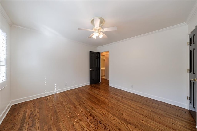 5004 Haralson Way SW, Lilburn, GA 30047 - unfurnished room featuring ceiling fan, crown molding, and wood finished floors