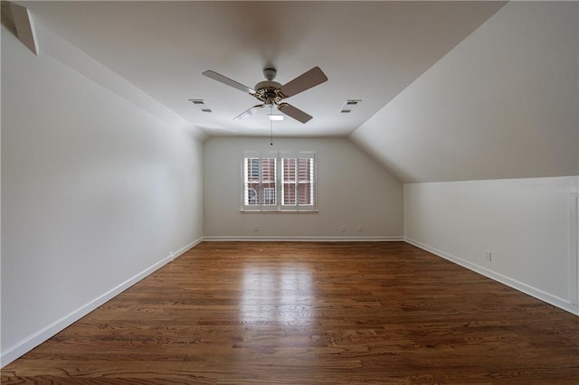5004 Haralson Way SW, Lilburn, GA 30047 - additional living space featuring a ceiling fan, wood finished floors, and lofted ceiling
