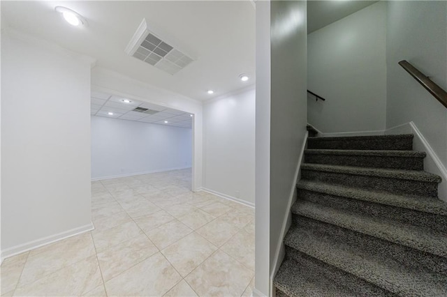 5004 Haralson Way SW, Lilburn, GA 30047 - staircase featuring recessed lighting and baseboards