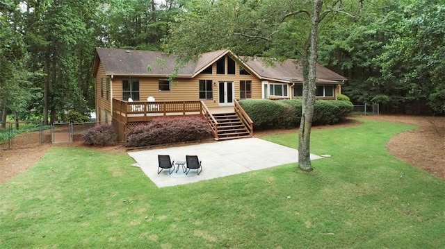 3852 Vinyard Ct NE, Marietta, GA 30062 - rear view of property with a patio area, a deck, and stairway