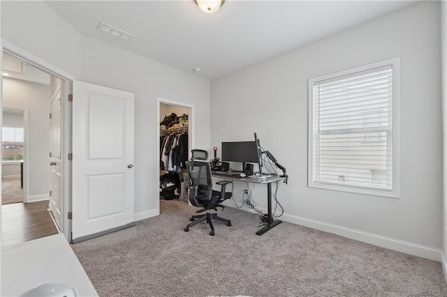 3440 Hardy St, Duluth, GA 30096 - carpeted home office featuring baseboards