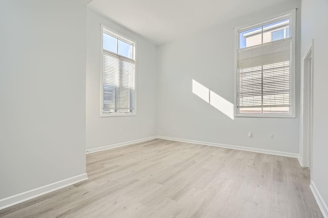 empty room featuring light wood-type flooring