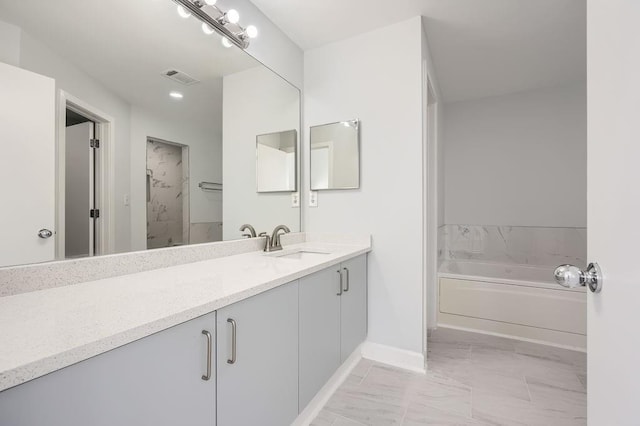 bathroom with hardwood / wood-style floors and independent shower and bath