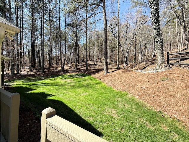 view of yard with fence