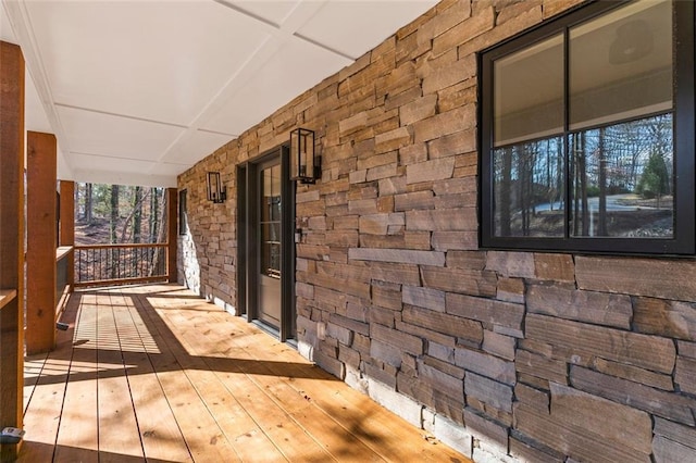 wooden deck featuring a porch