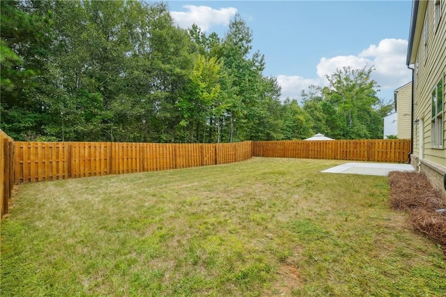 view of yard with a patio