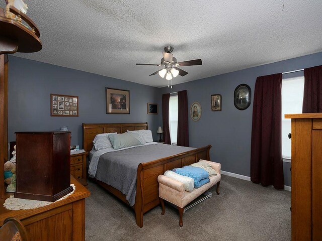 37 Montana Dr, Cedartown, GA 30125 - bedroom with carpet floors, a textured ceiling, a ceiling fan, and baseboards